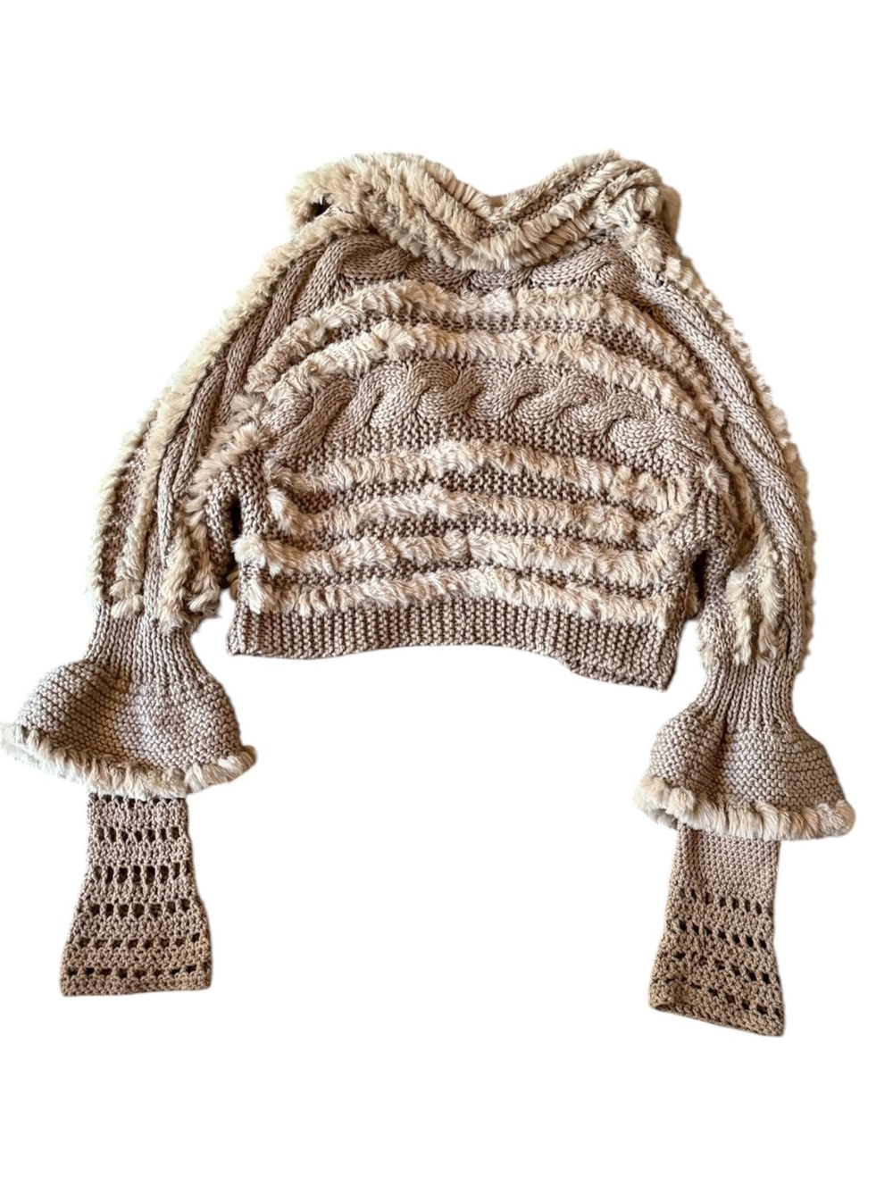 3 Sisters Y2K Authentic Rabbit Fur Ruffle Sweater - Picture 2 of 8